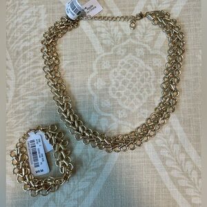 Brooks Brothers gold chain necklace and bracelet NWT